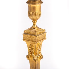 Pair of Louis Seize Fire Gilded Candlesticks France 1800 by F. Barbedienne