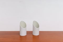 1970s Pair of Claudio Dini "Obliqua" Sconces in White for Bieffeplast, Italy