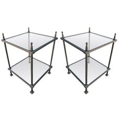 Pair of Claudio Rayes Iron Side Tables