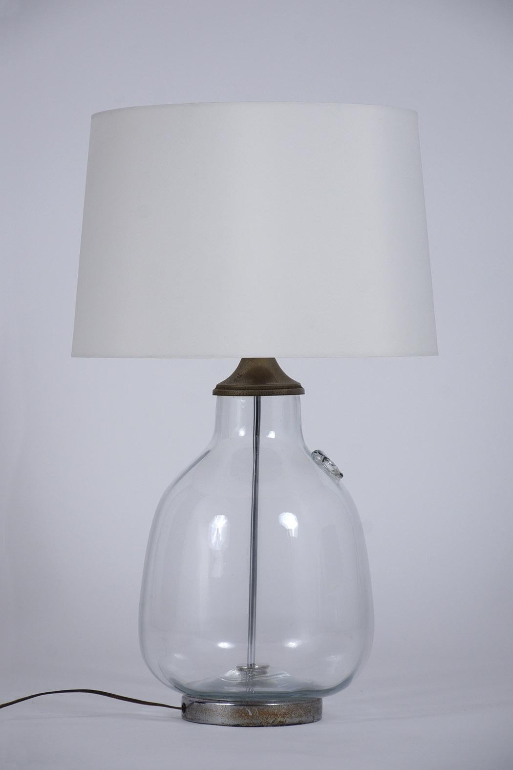 Pair of Clear Blown Glass Table Lamps 2