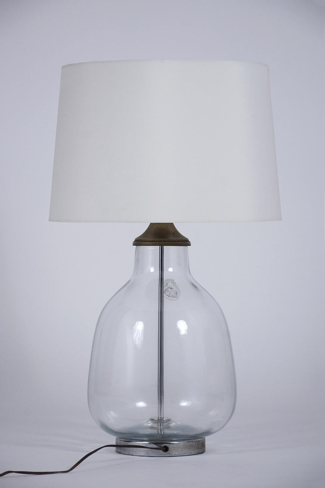 Pair of Clear Blown Glass Table Lamps 3