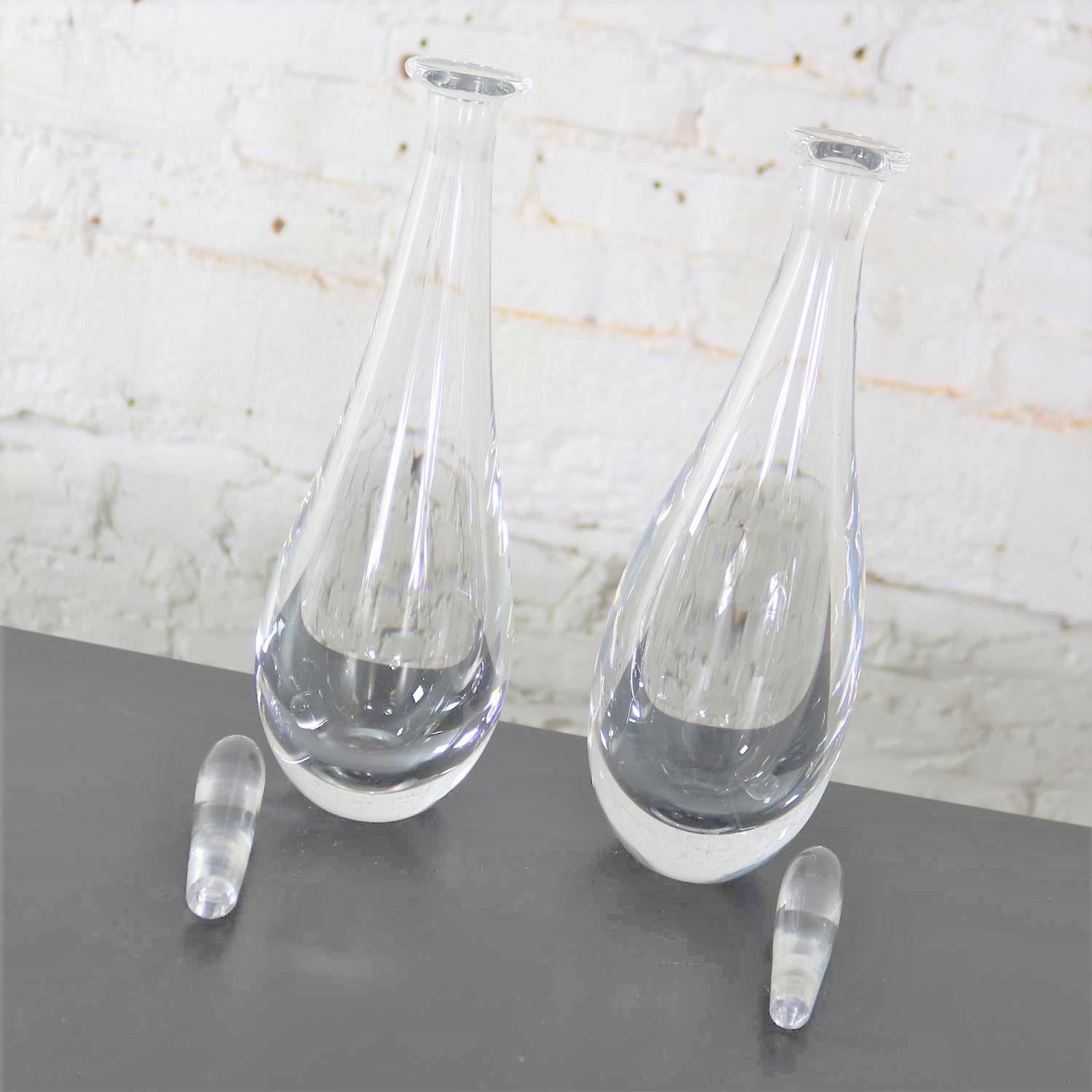 Blown Glass Pair of Clear Glass Orrefors Decanters by Vicke Lindstrand Mid-Century Modern