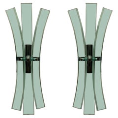 Pair of Clear Glass Veca Wall Sconces