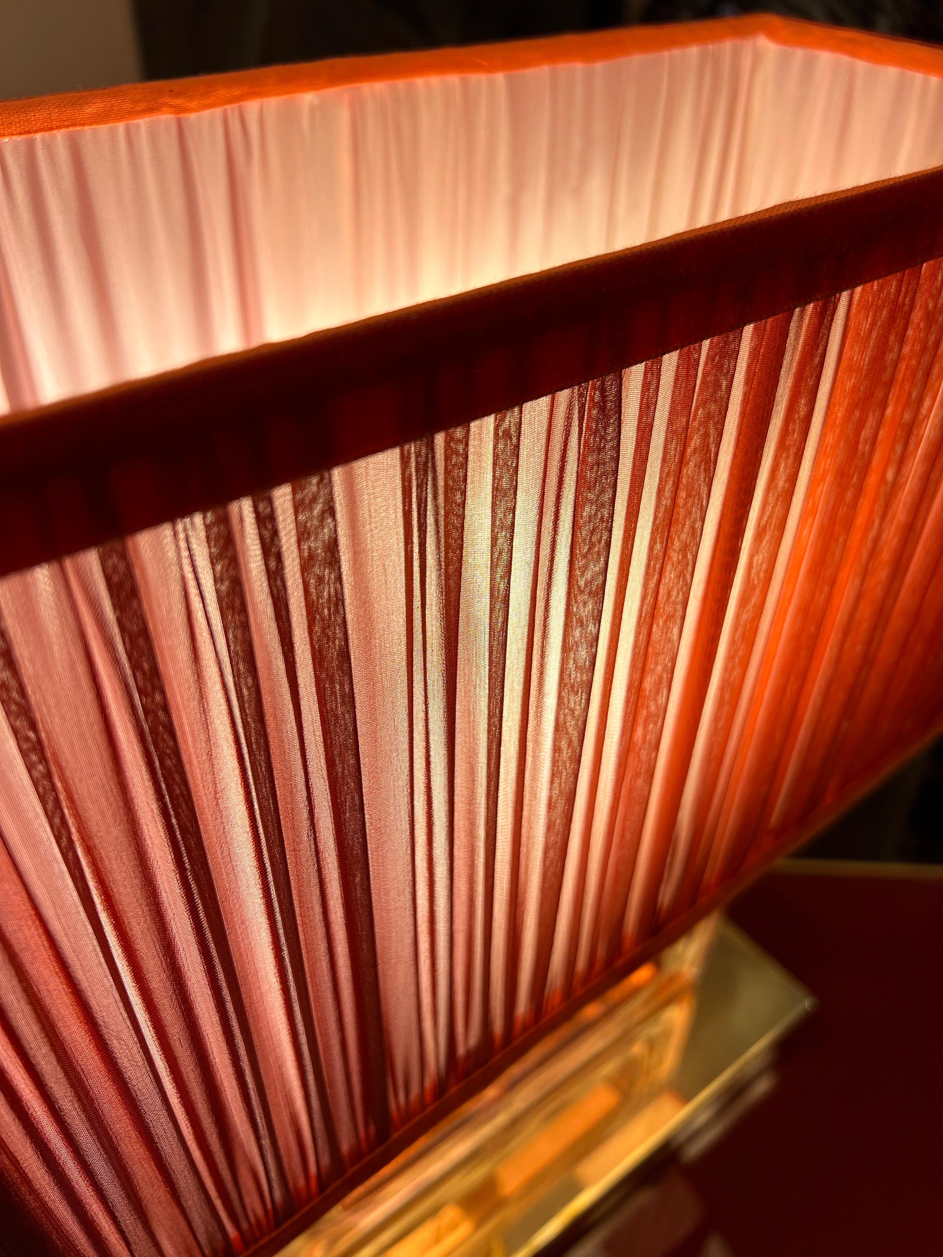 Pareja de Lámparas de Bloque de Cristal de Murano Transparente Efecto Hielo Rosa con nuestras Pantallas en venta 8