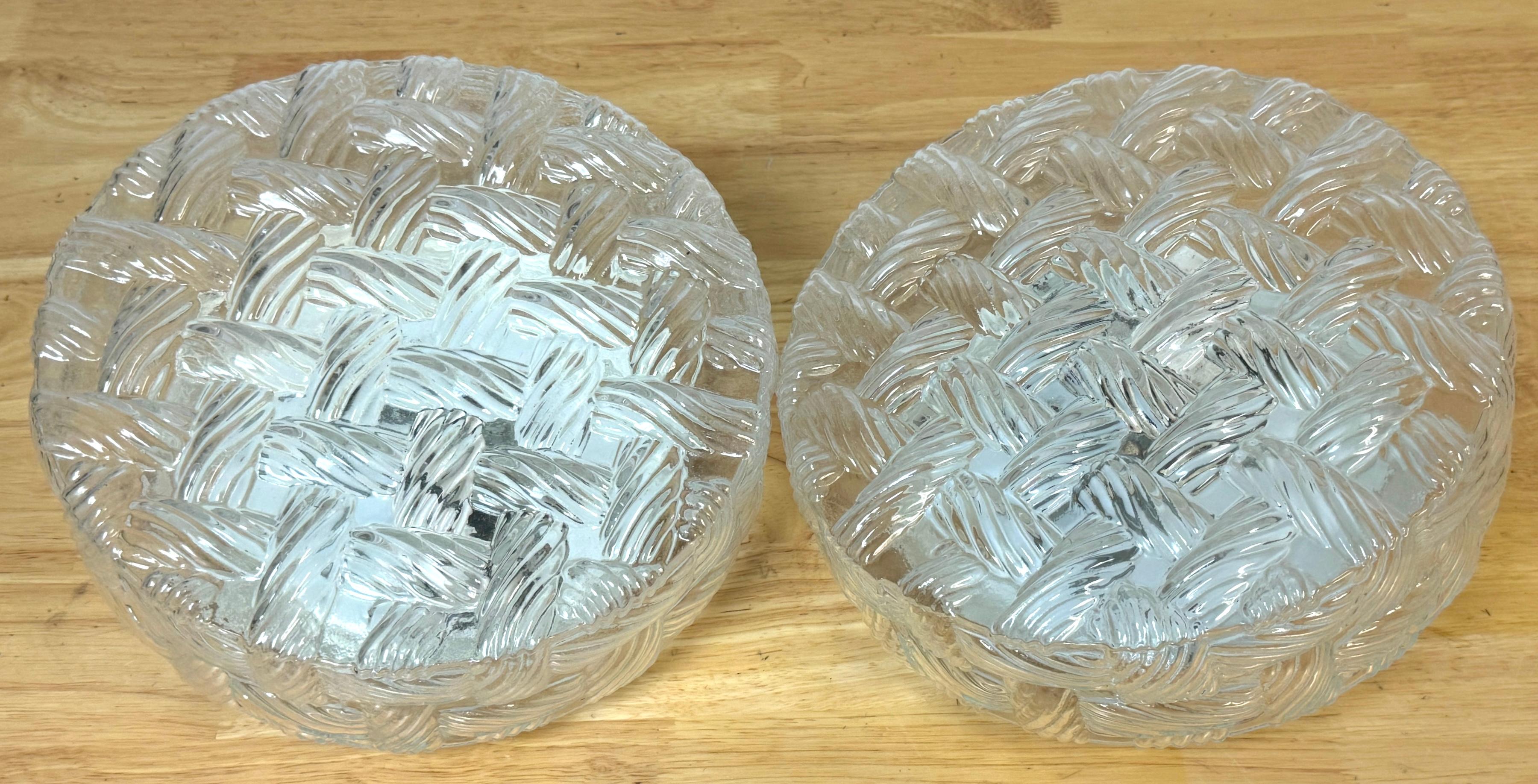 Pareja de cristal de Murano transparente  Lámparas de pie/ Colgantes 