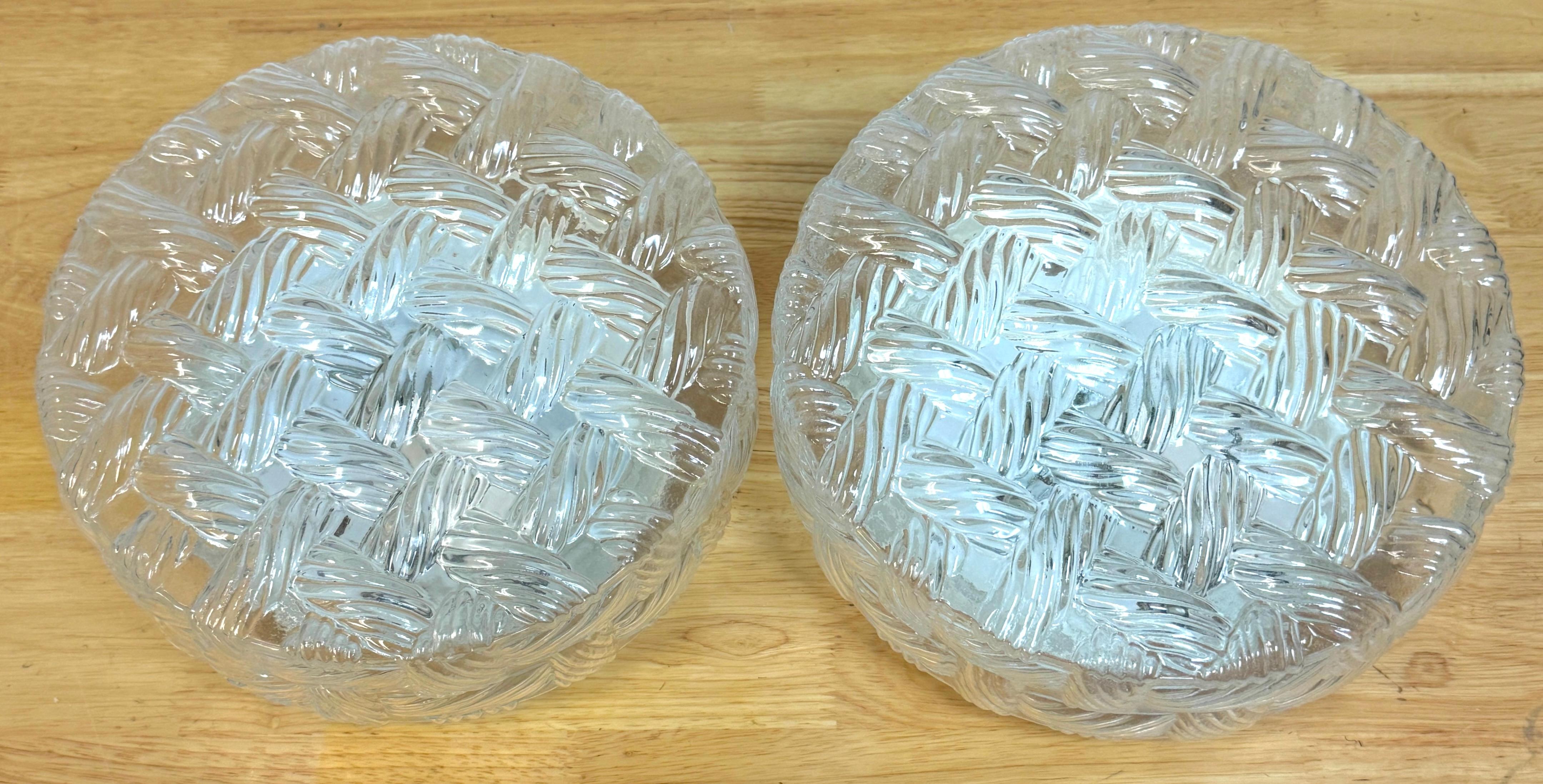 Pareja de cristal de Murano transparente  Lámparas de pie/ Colgantes 