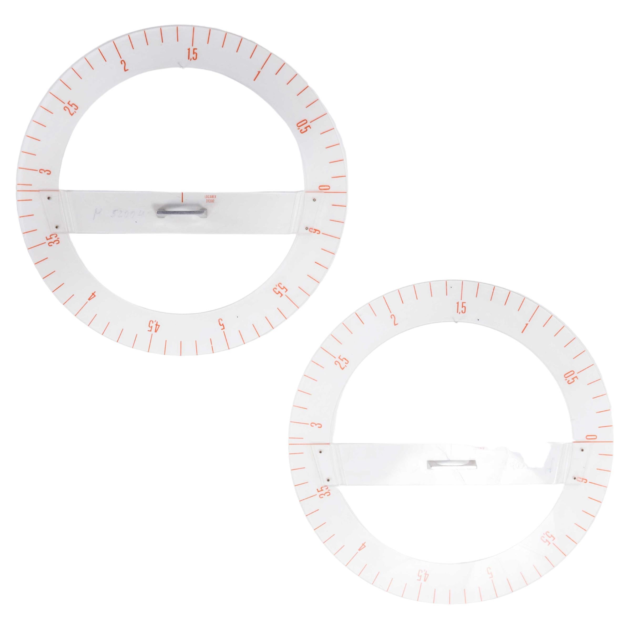 Pair of Clear Perspex Circular Stationery Shapes For Sale