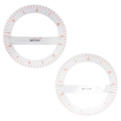 Coppia di forme circolari per cancelleria in perspex trasparente