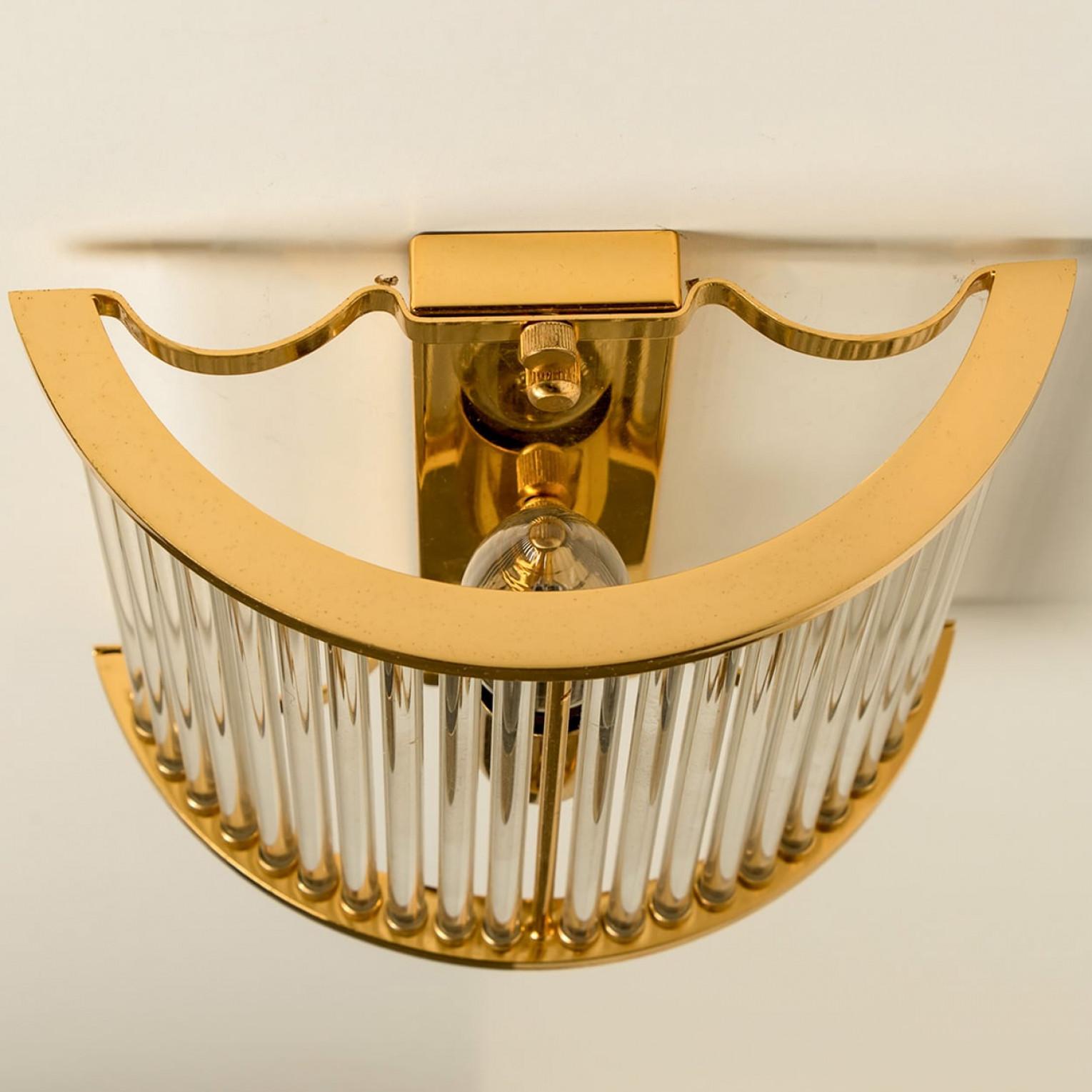 Coppia di lampade da sole in vetro dorato trasparente nello stile di Venini, Italia 1970 in vendita 3