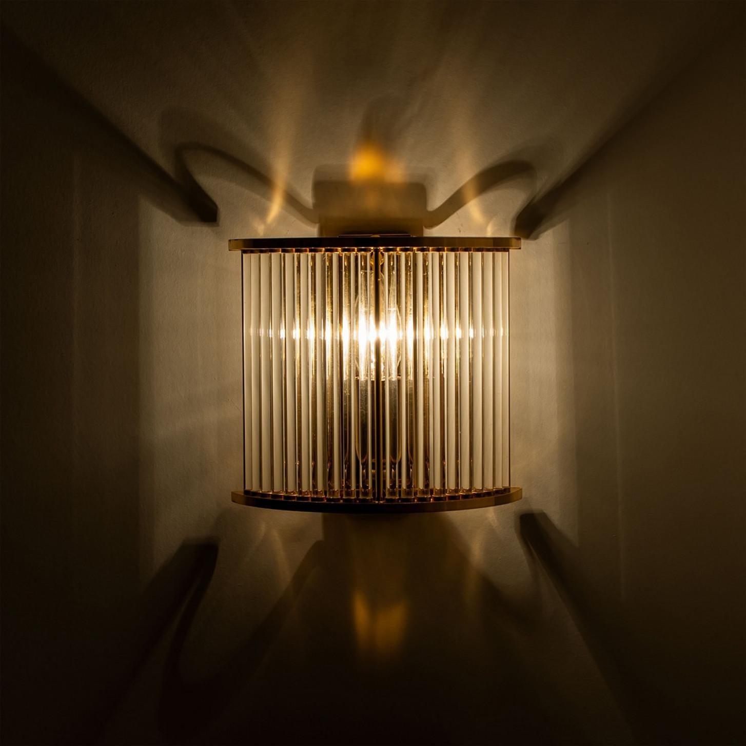 XX secolo Coppia di lampade da sole in vetro dorato trasparente nello stile di Venini, Italia 1970 in vendita