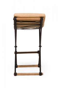 Paire de tabourets de bar beige à cadre en X Cleo Baldon pour Terra of California