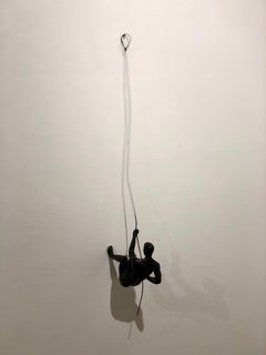 Pair of Climbing Man Rapel Style Wall Hanging Sculpture