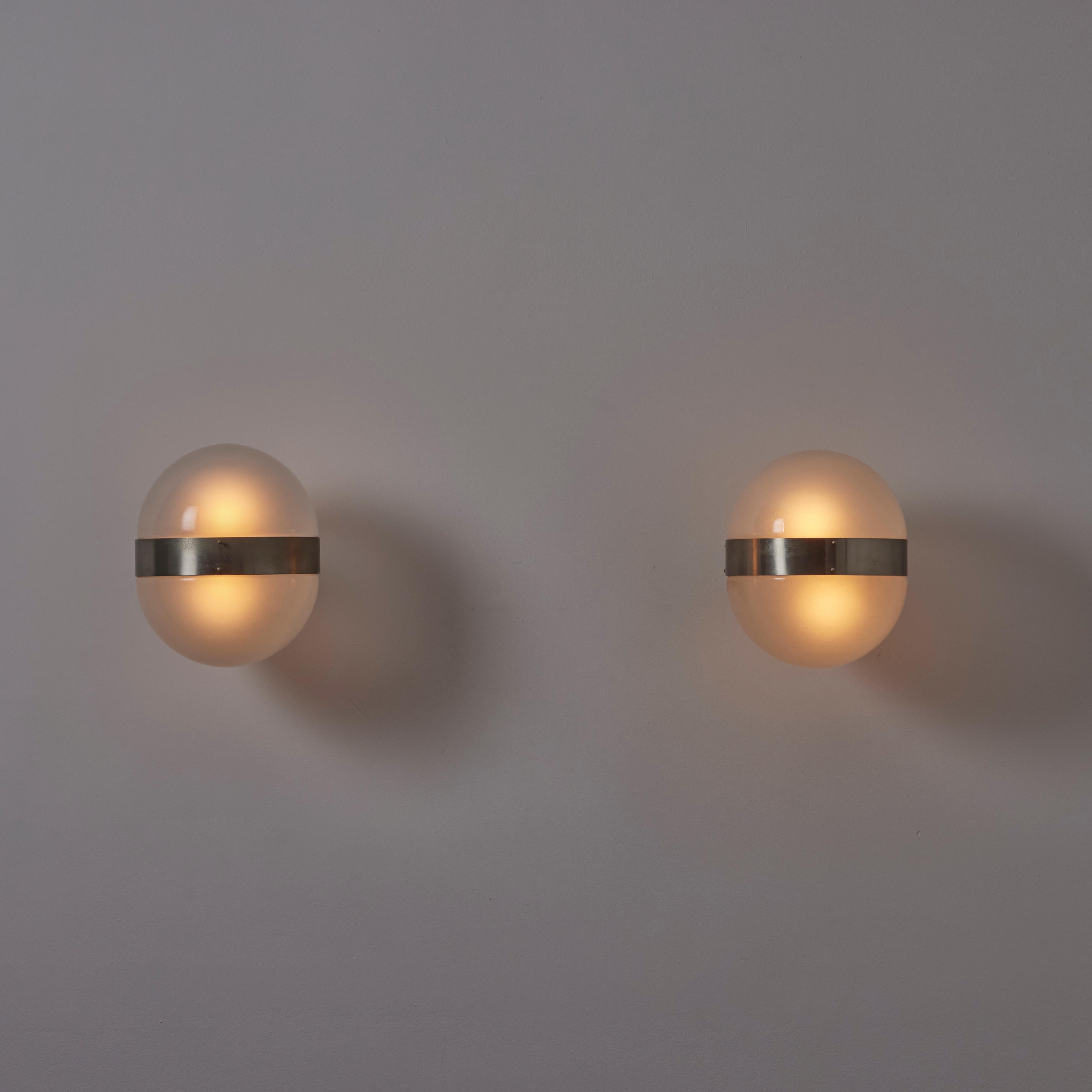 Mid-Century Modern Pair of Clio Flush Mounts by Sergio Mazza for Artemide