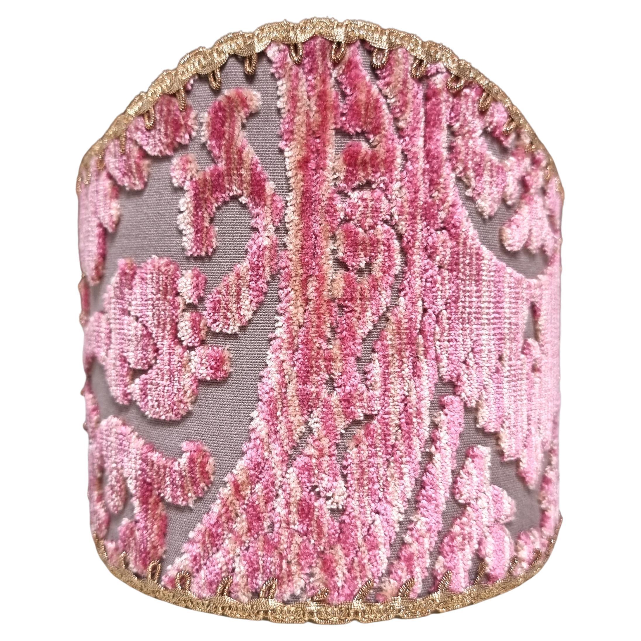 Pair of Clip-on Sconce Shades Luigi Bevilacqua Velvet Antique Pink Da Vinci  For Sale 2
