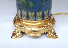Pair of Cloisonne Enamel Lamps with Gilt Bronze Mounting, circa 1900