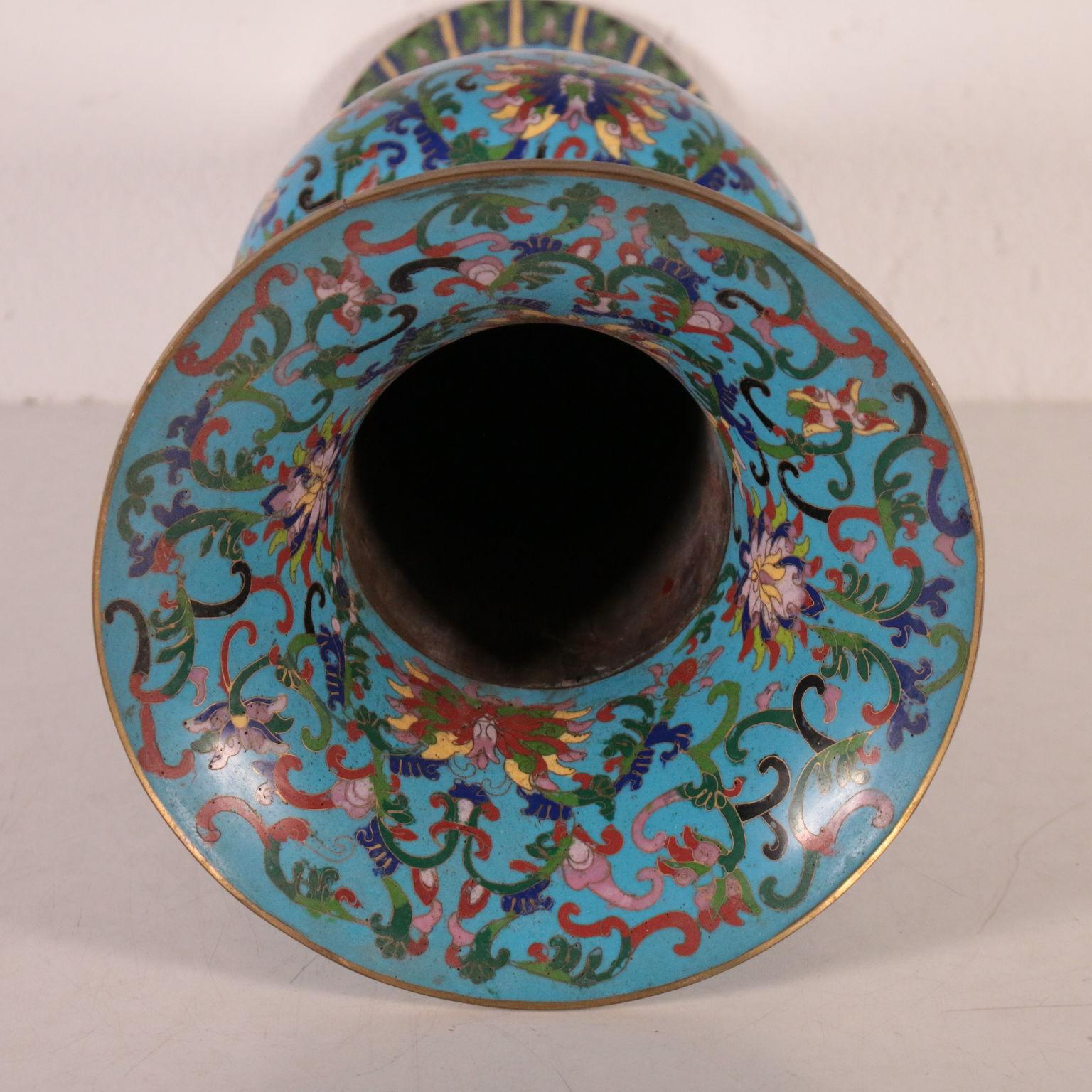 Porcelain Pair of Cloisonnè Vases, China, 20th Century