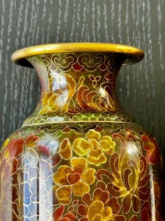 Pair of Cloissone Vases 9.25" x 4" x 4"