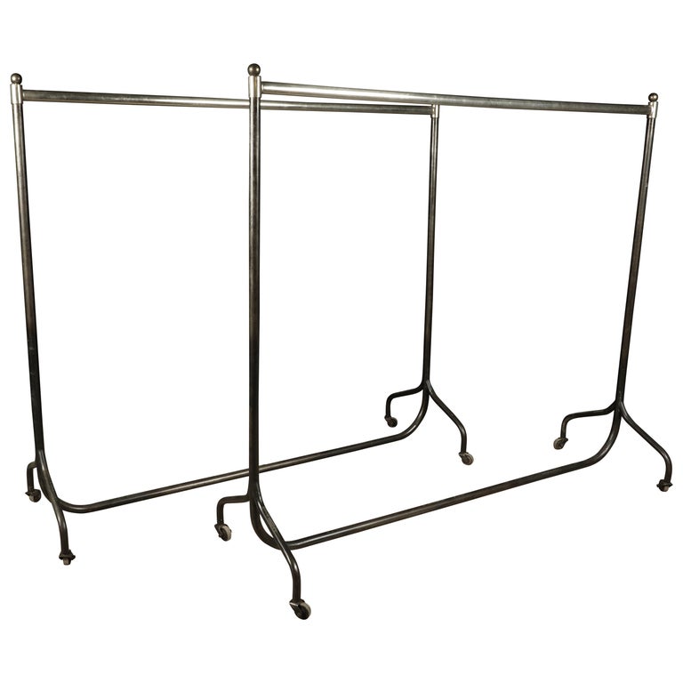Pair of Clothing Racks from France, Manufactured by Siegel, Paris at