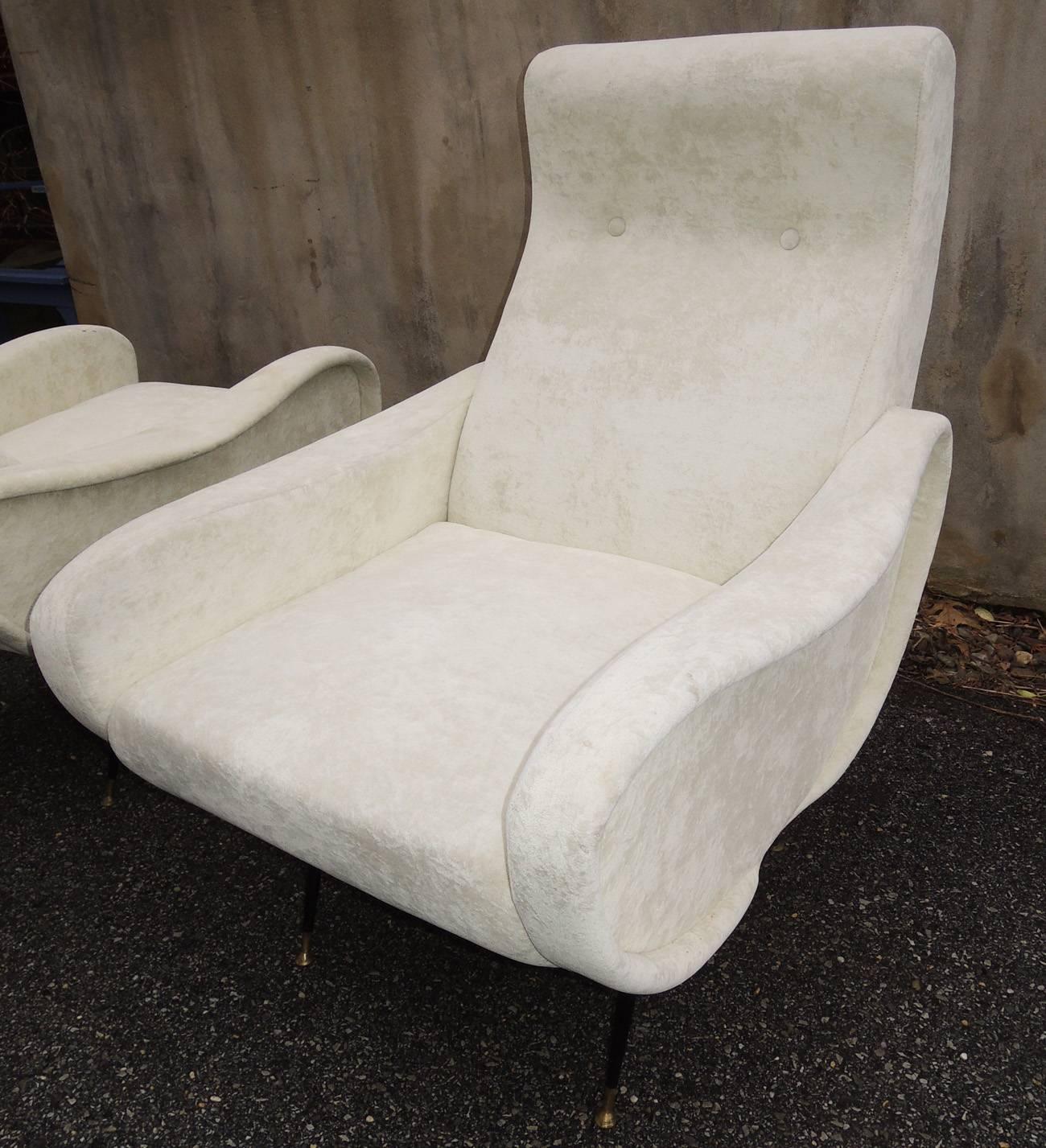 Pair of Cloud Lounge Chairs Marco Zanuso Style 2