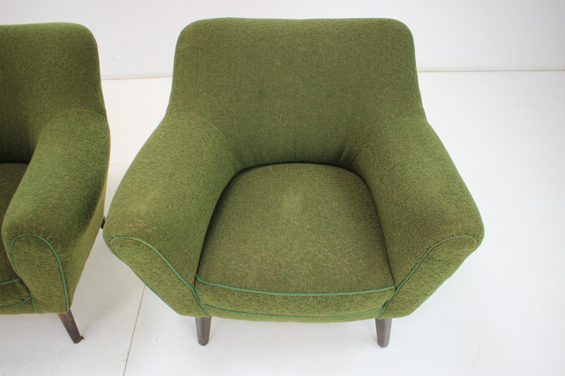 Czech Pair of Club Armchairs, 1970s For Sale