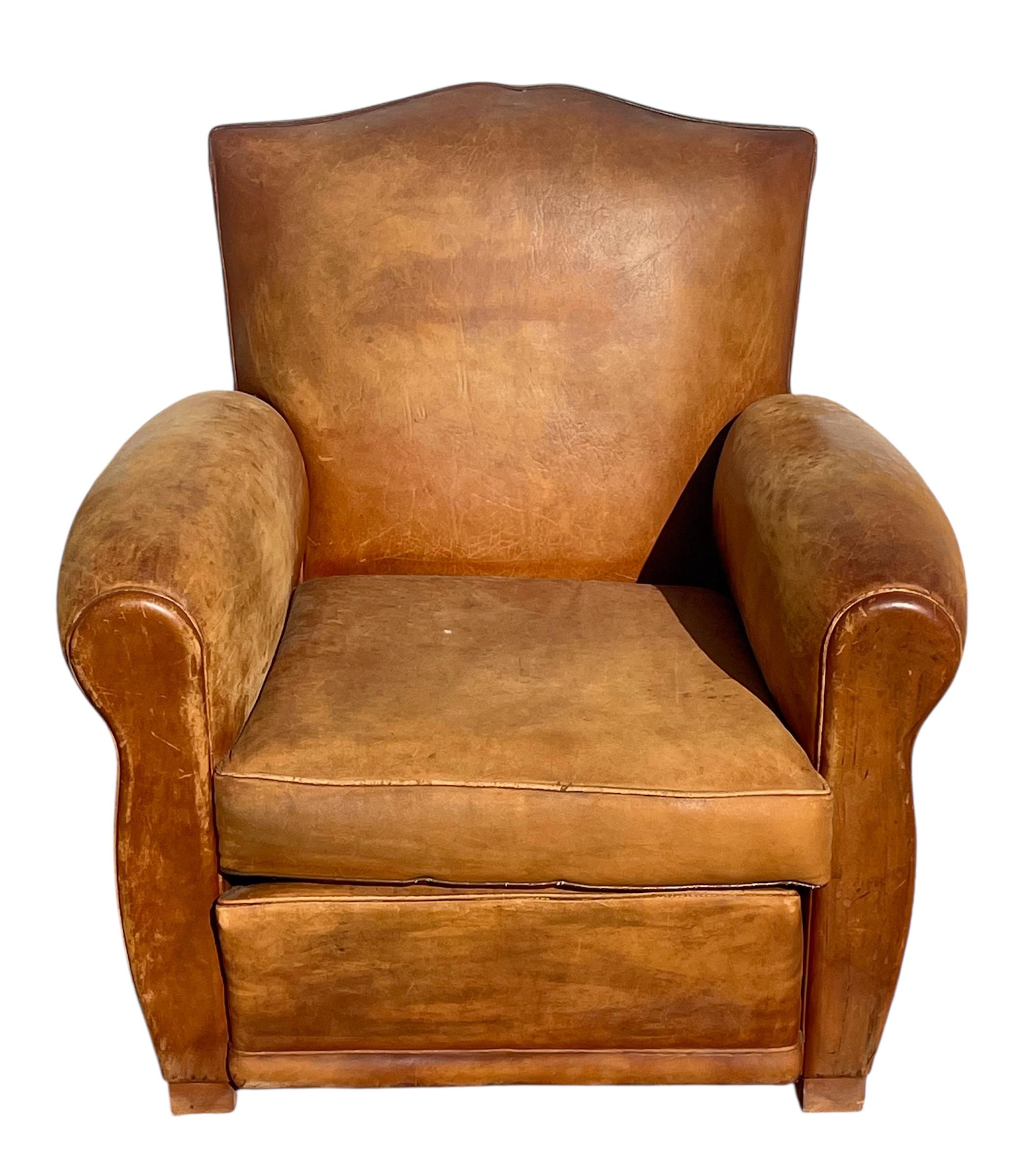 Français Pair Of Club Armchairs , Circa 1930 en vente