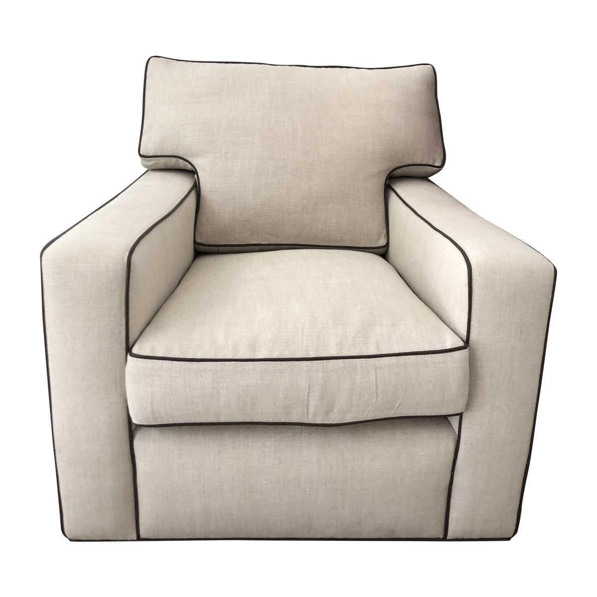 Leather Pair of Club Chairs by A. Rudin Swivel