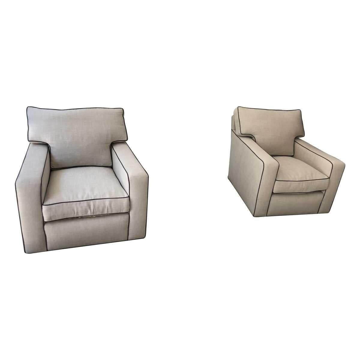 Pair of Club Chairs by A. Rudin Swivel 1