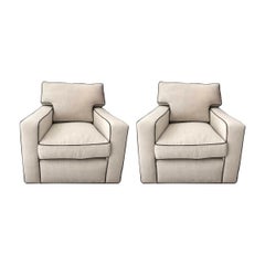 Pair of Club Chairs by A. Rudin Swivel