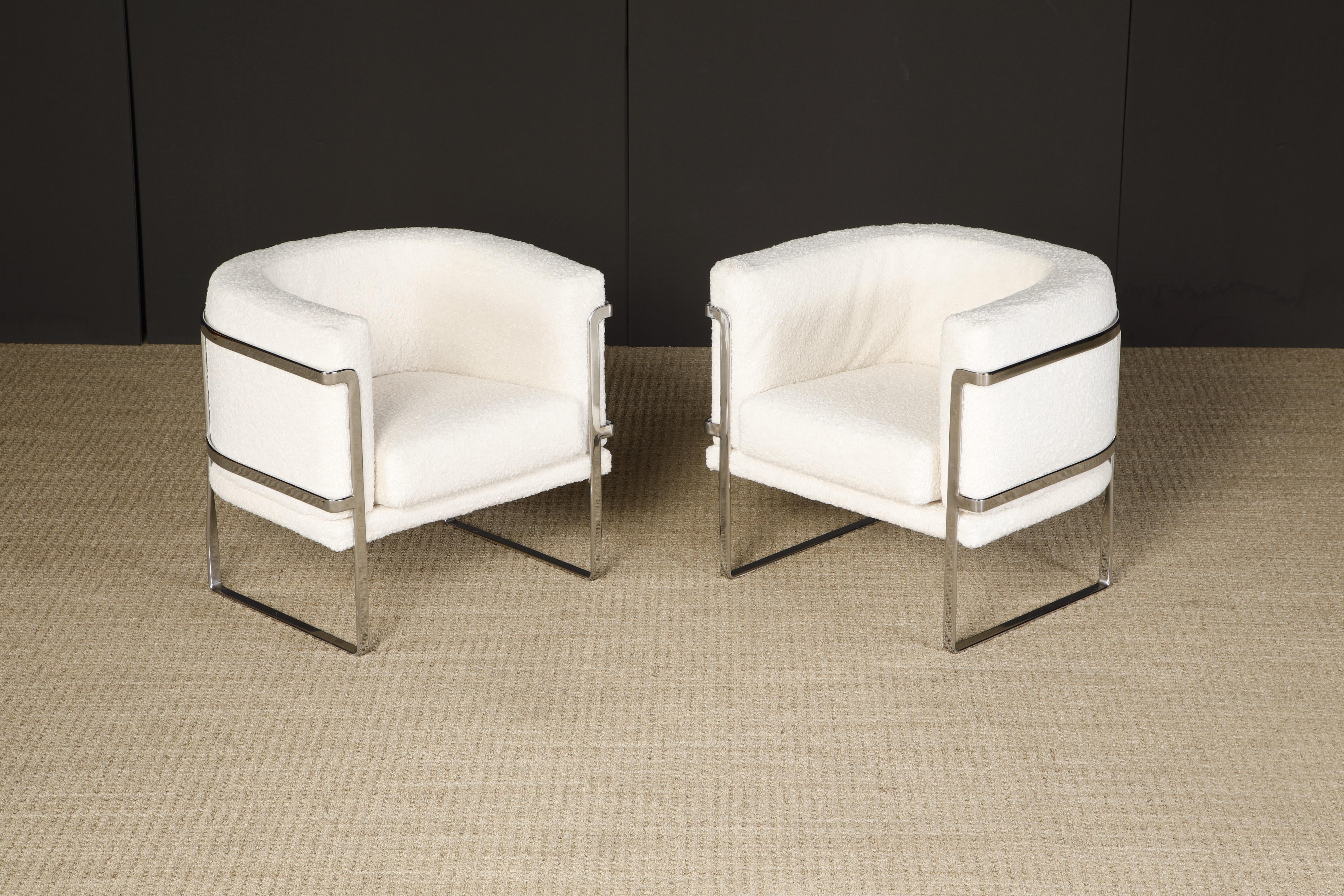 Italian Pair of Club Chairs by Claudio Salocchi for Sormani Italy, c 1970, Signed For Sale