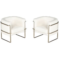 Pair of Club Chairs by Claudio Salocchi for Sormani Italy, c 1970, Signed