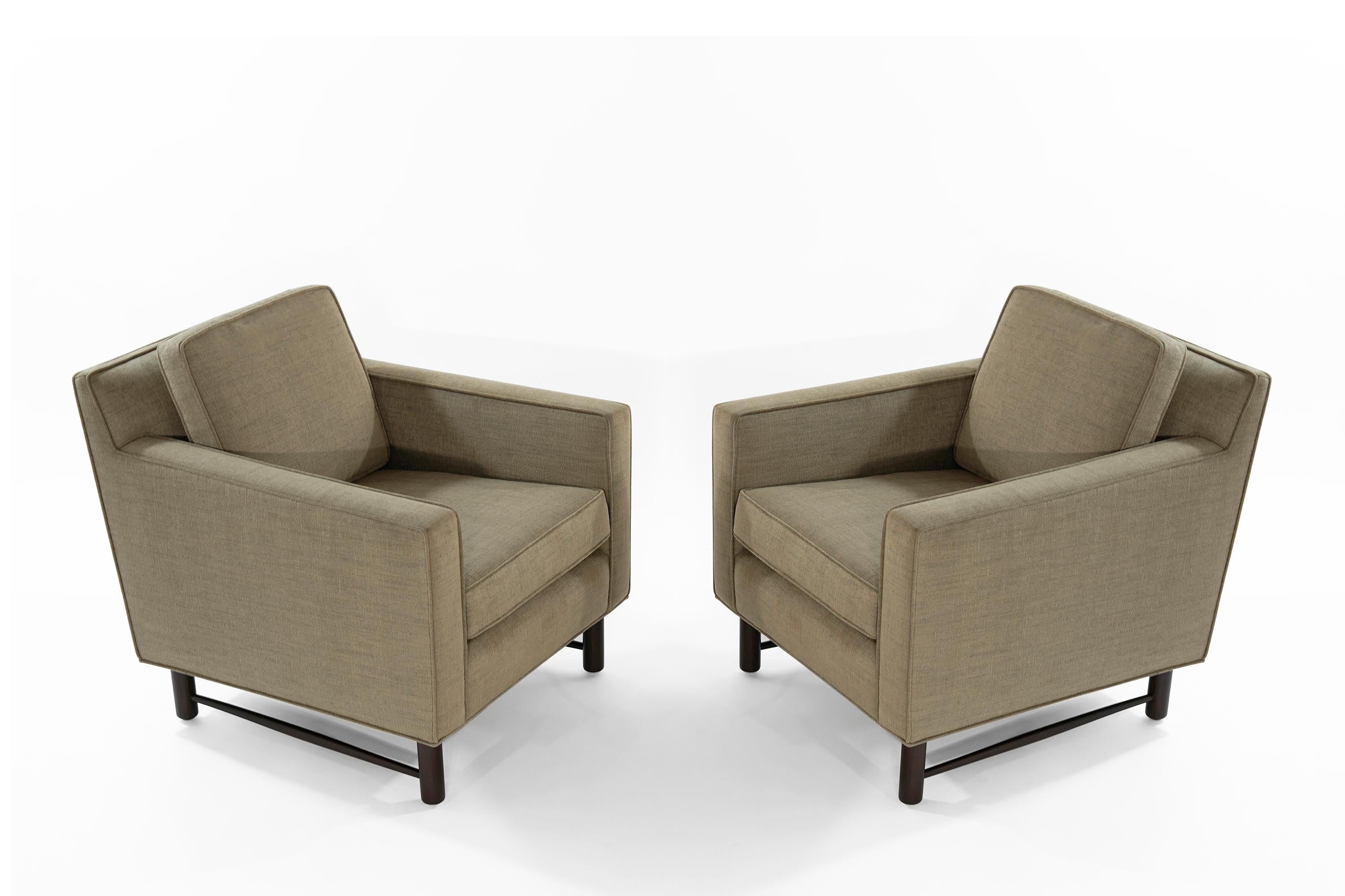 Mid-Century Modern Pair of Club Chairs by Edward Wormley for Dunbar, circa 1950s