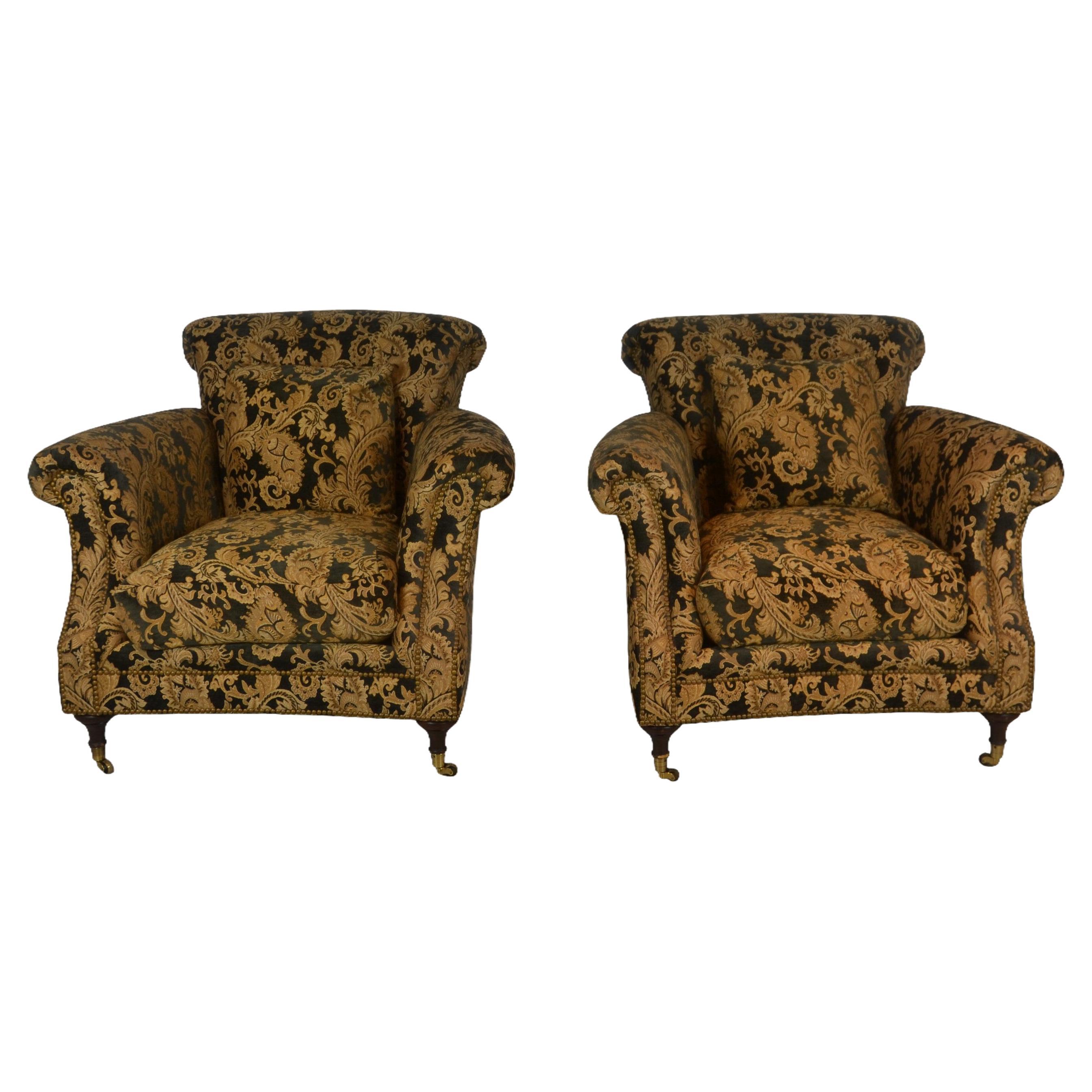 Pair of Club Chairs by Henredon