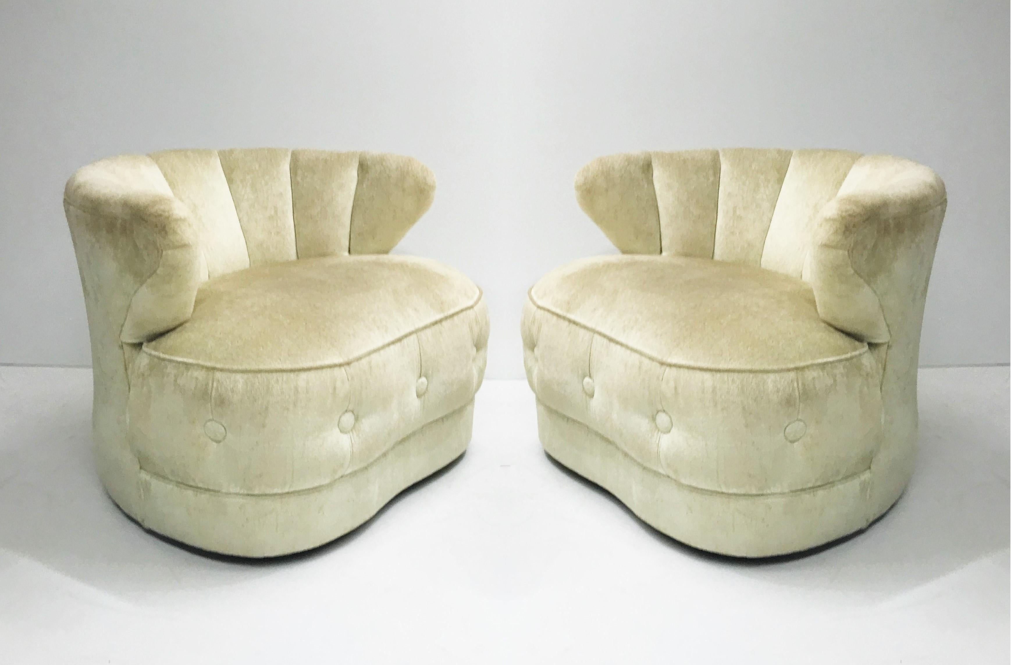 American Pair of Club Chairs by James Mont For Sale