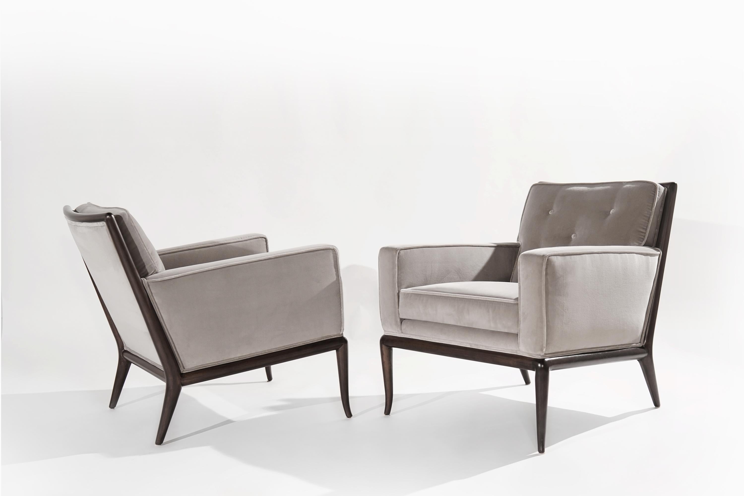 Mid-Century Modern Pair of Club Chairs by T.H. Robsjohn-Gibbings for Widdicomb, 1950s