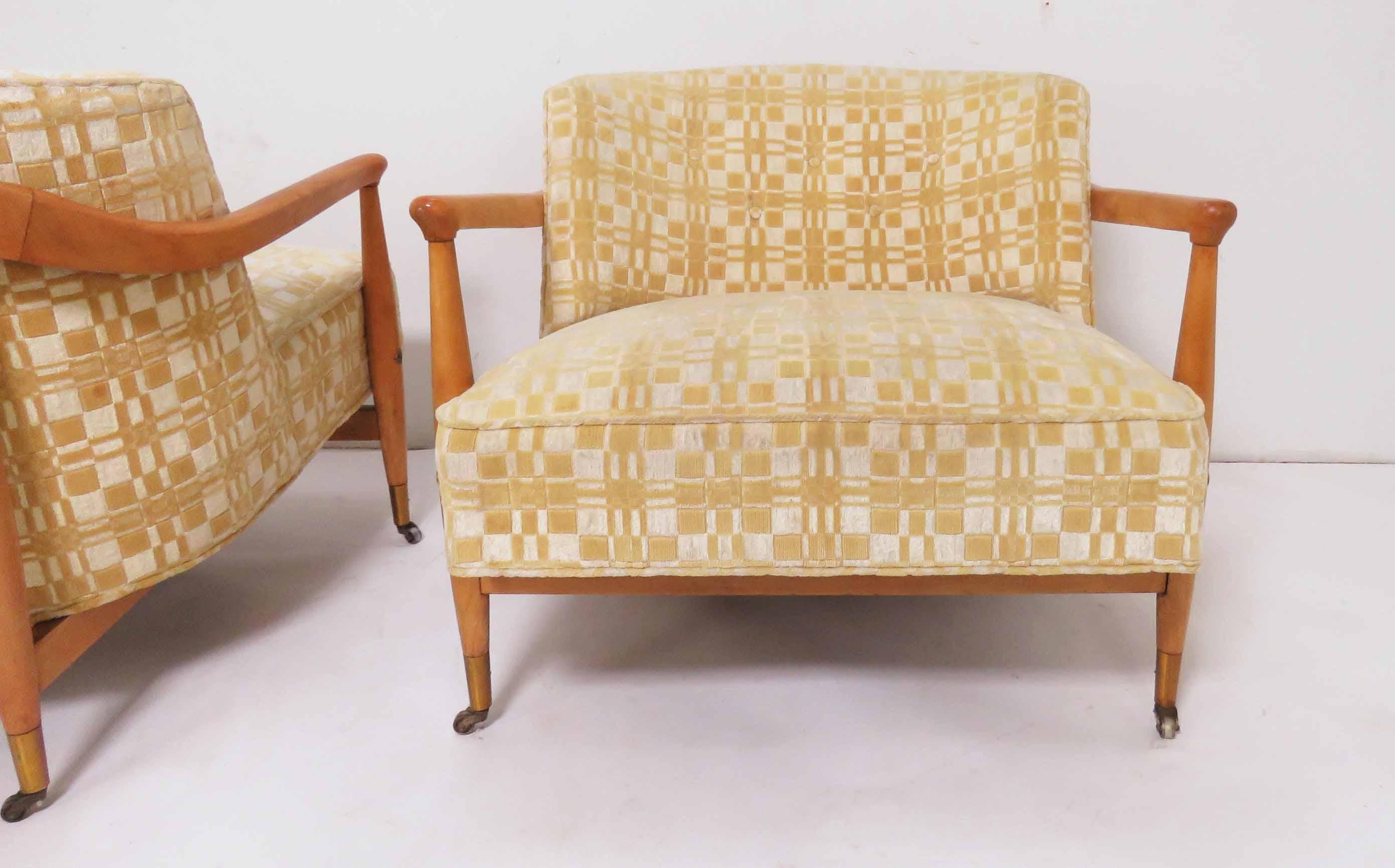 Pair of Club Chairs in the Manner of Ib Kofod-Larsen for Selig In Good Condition In Peabody, MA