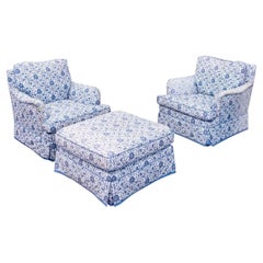 Coppia di poltrone club con telaio per ottomana singola da rivestire