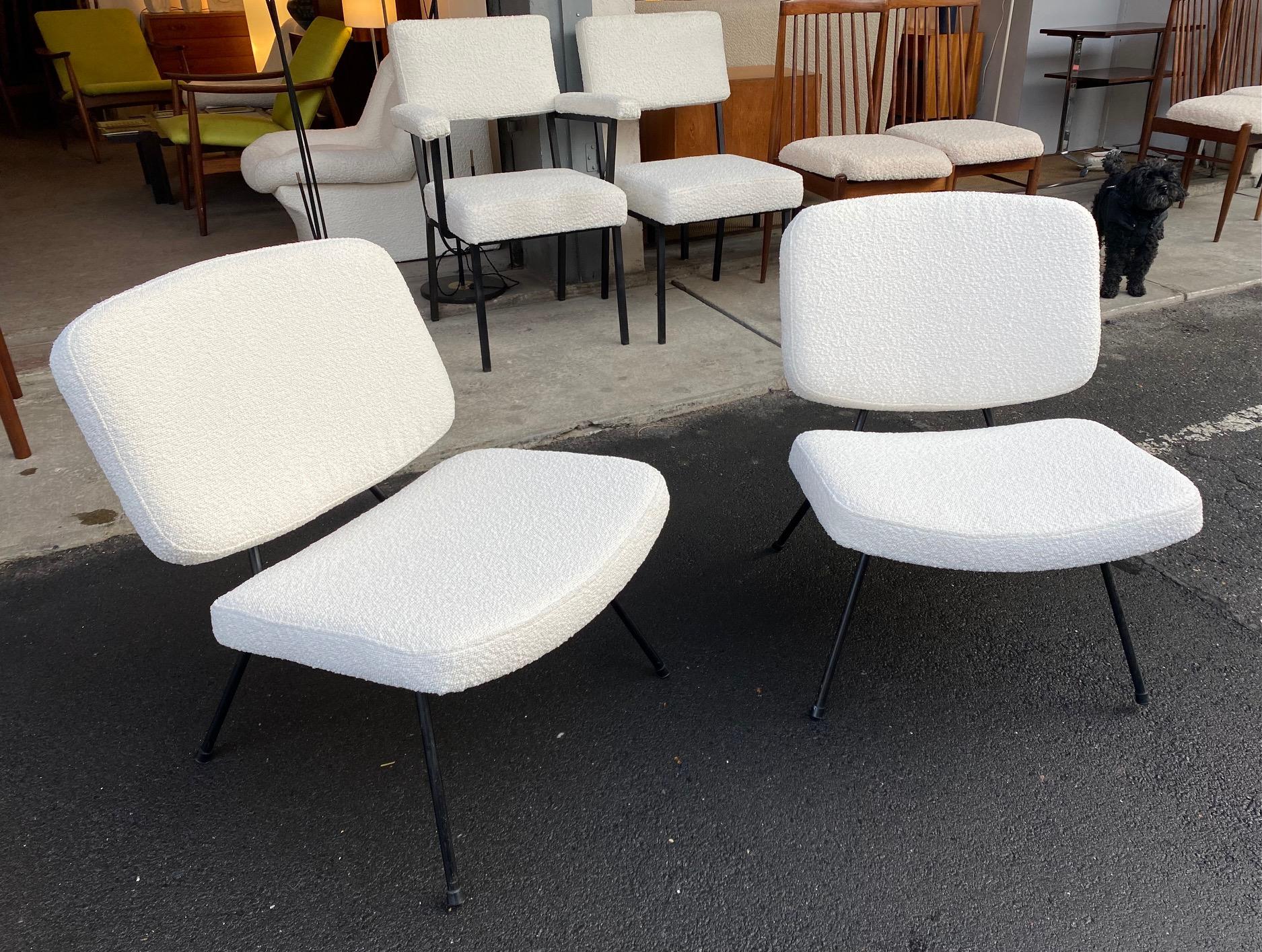 Pair of CM190 Slipper Chairs by Pierre Paulin for Thonet, France, 1950s In Good Condition In Paris, FR