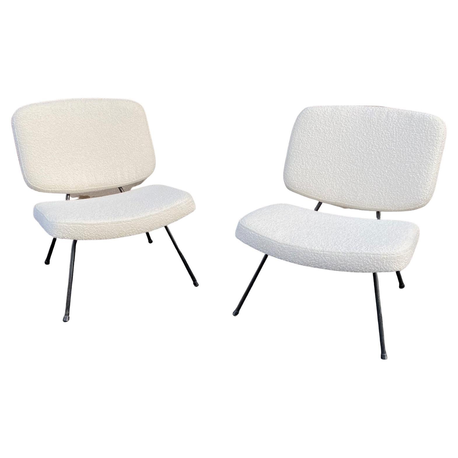 Pair of CM190 Slipper Chairs by Pierre Paulin for Thonet, France, 1950s