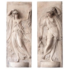 Paar figurative Tafeln aus Coade-Stein
