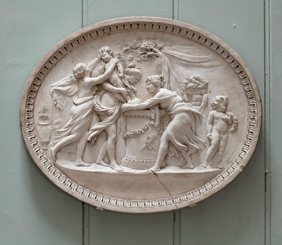 Coppia di placche ovali in pietra di Coade, XVIII secolo In condizioni buone in vendita a London, GB