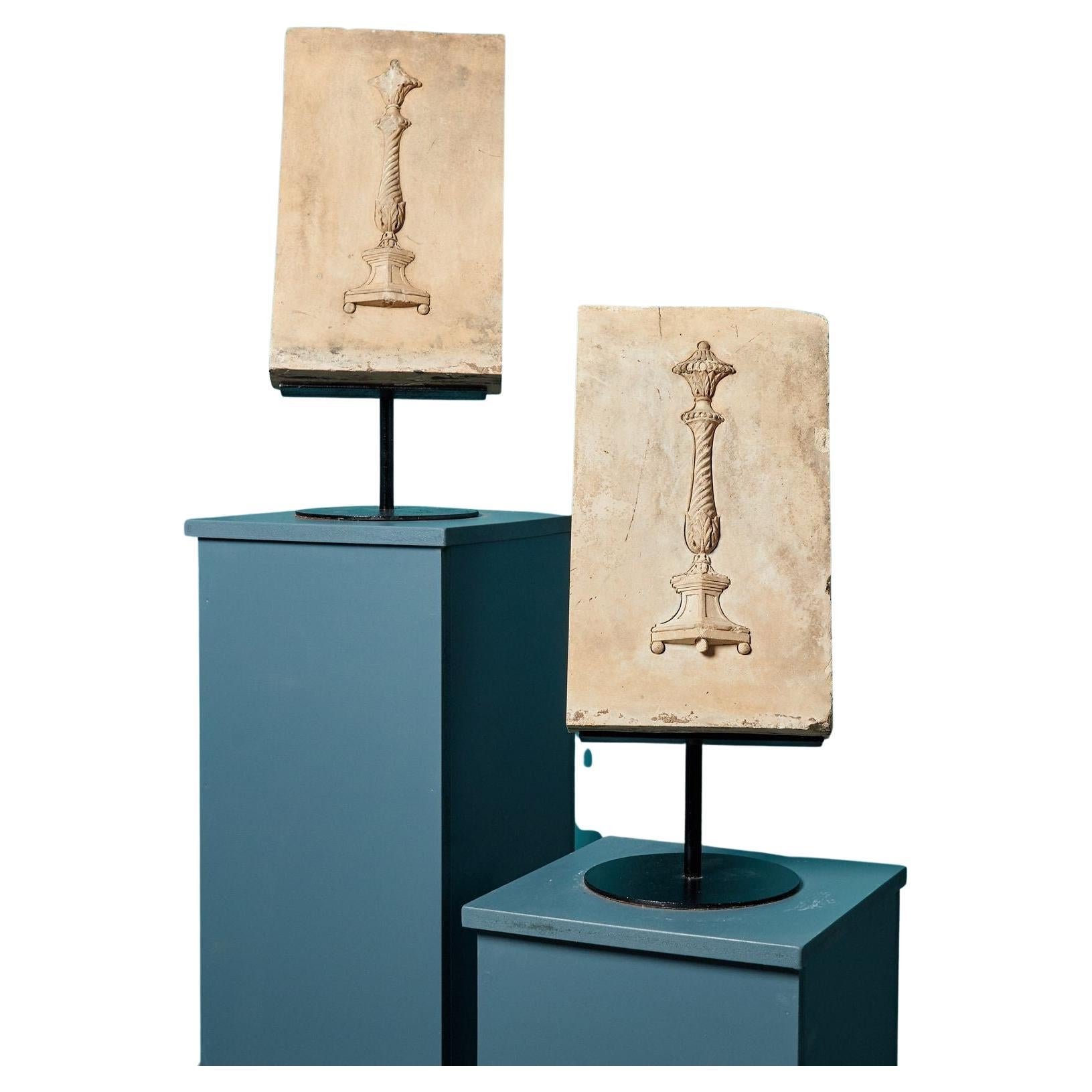 Pair of Coade Stone Relief Panels For Sale