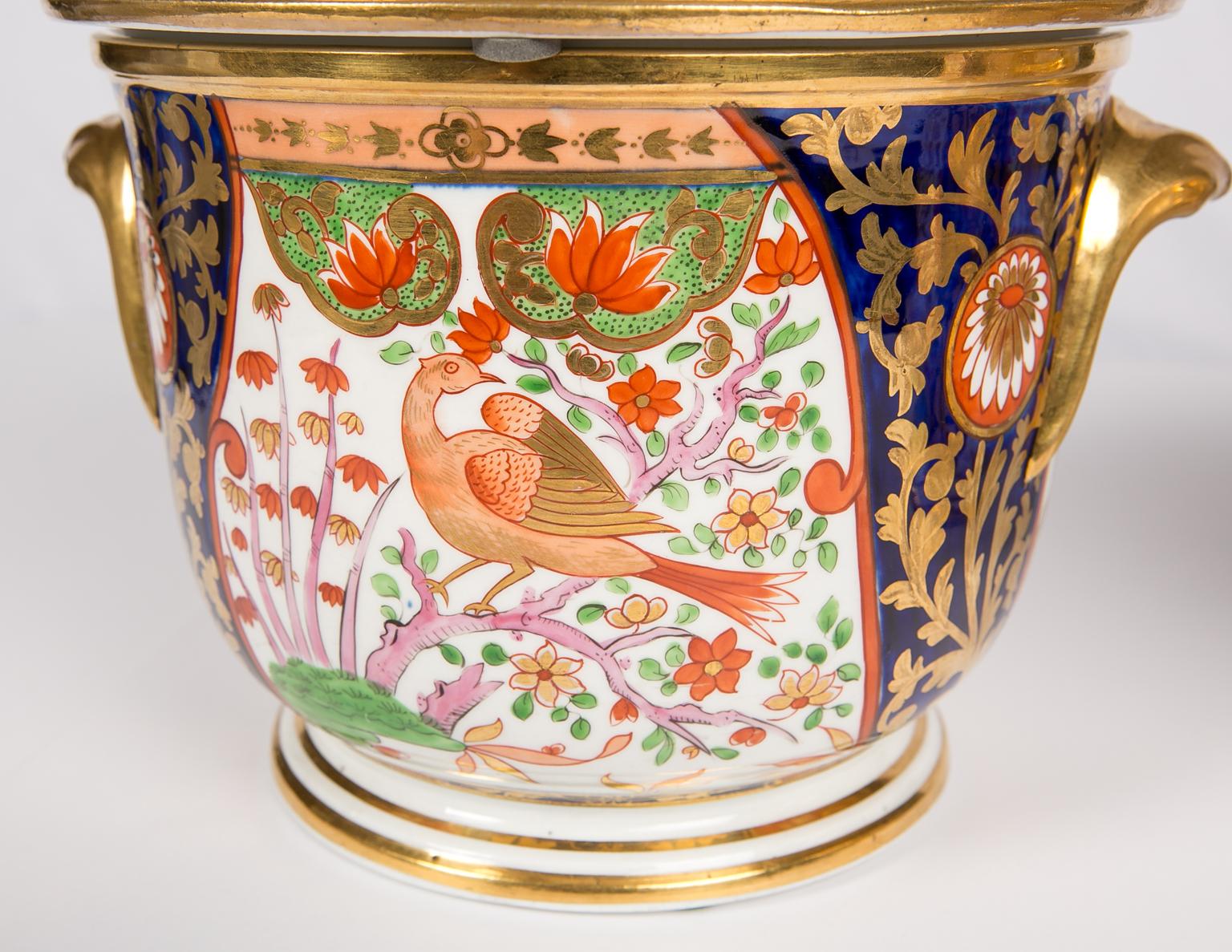 Pair of Coalport English Imari Ice Pails Made in England circa 1800-1805 In Excellent Condition In Katonah, NY