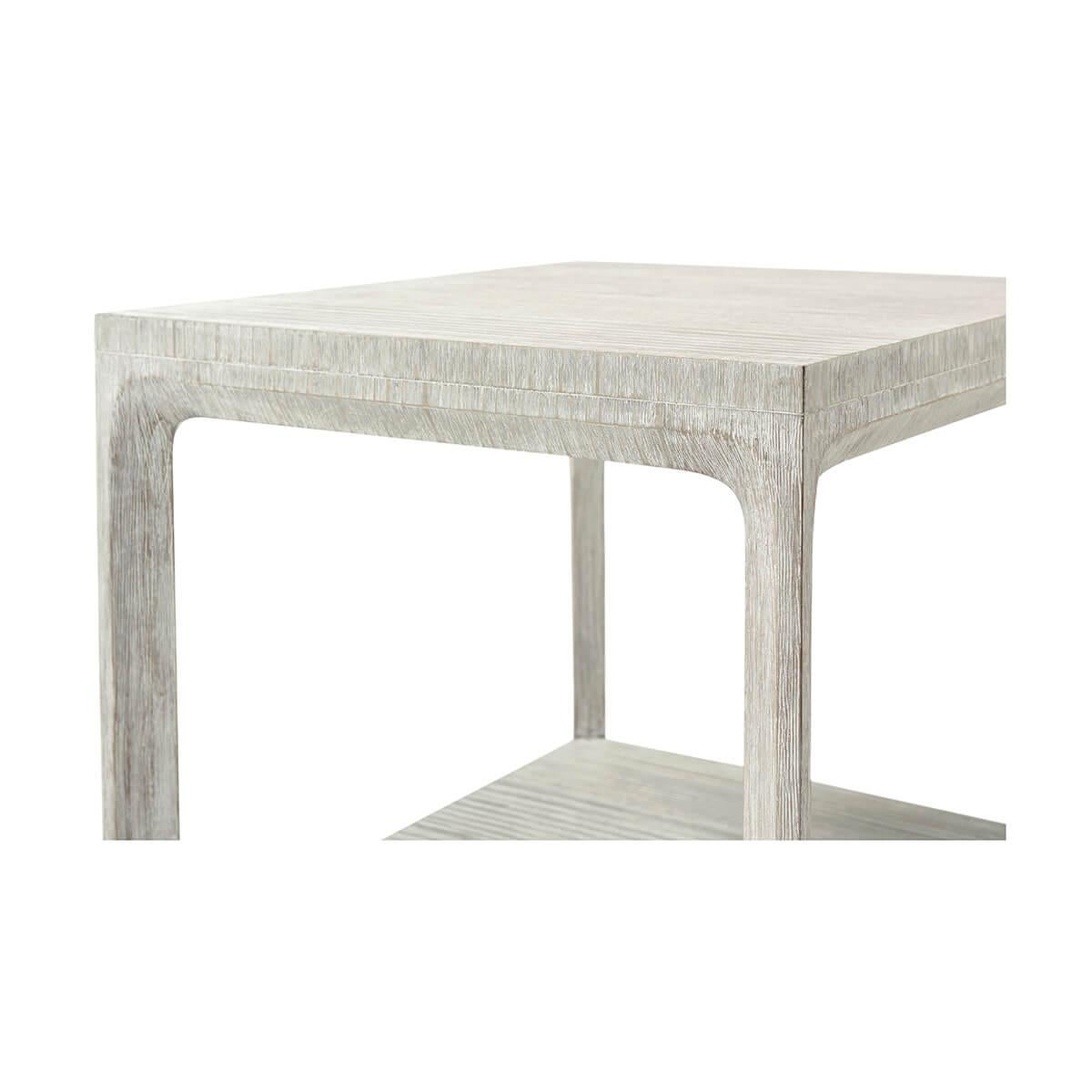 Wood Pair of Coastal Breeze Side Tables For Sale