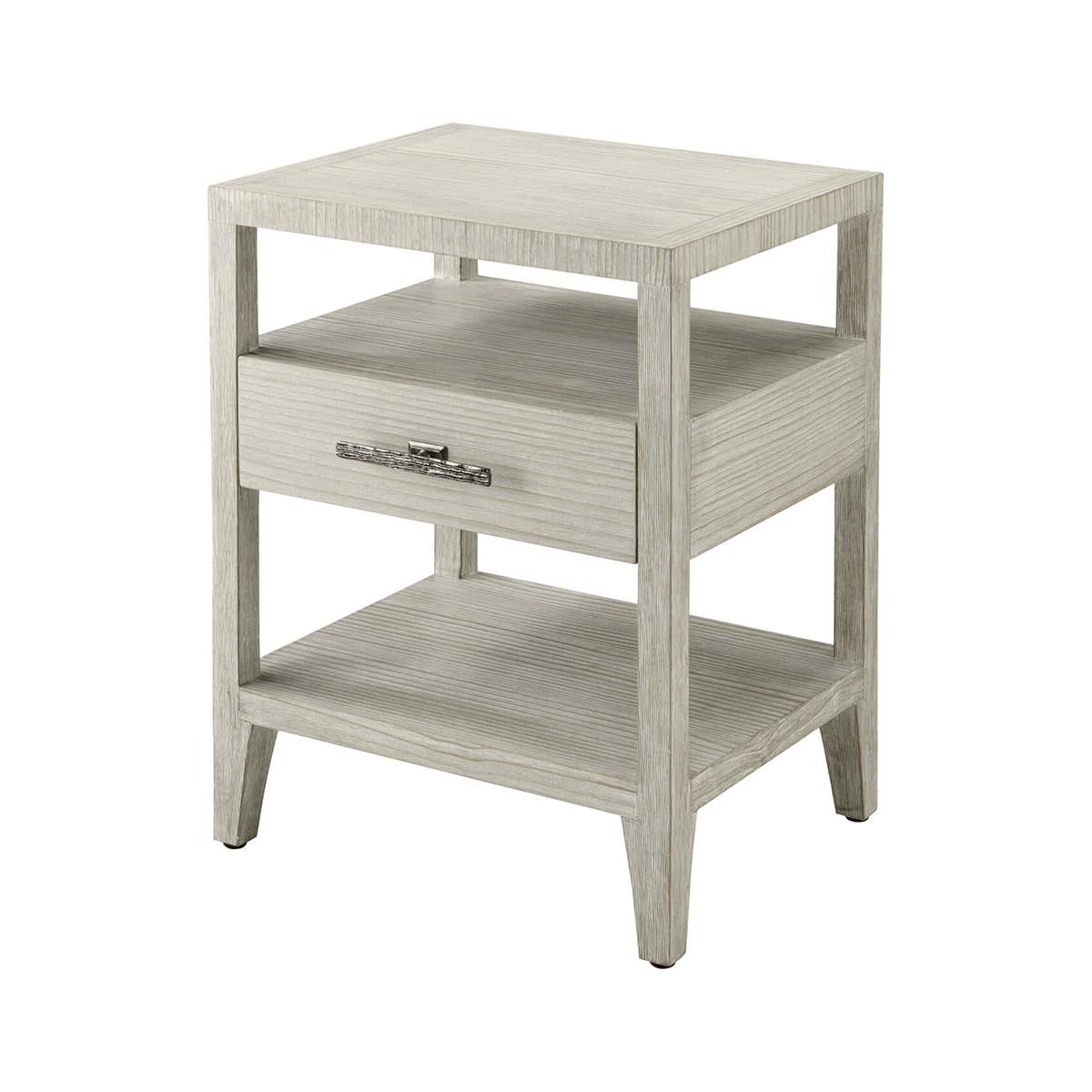 Pair of Coastal One Drawer Nightstands For Sale 1