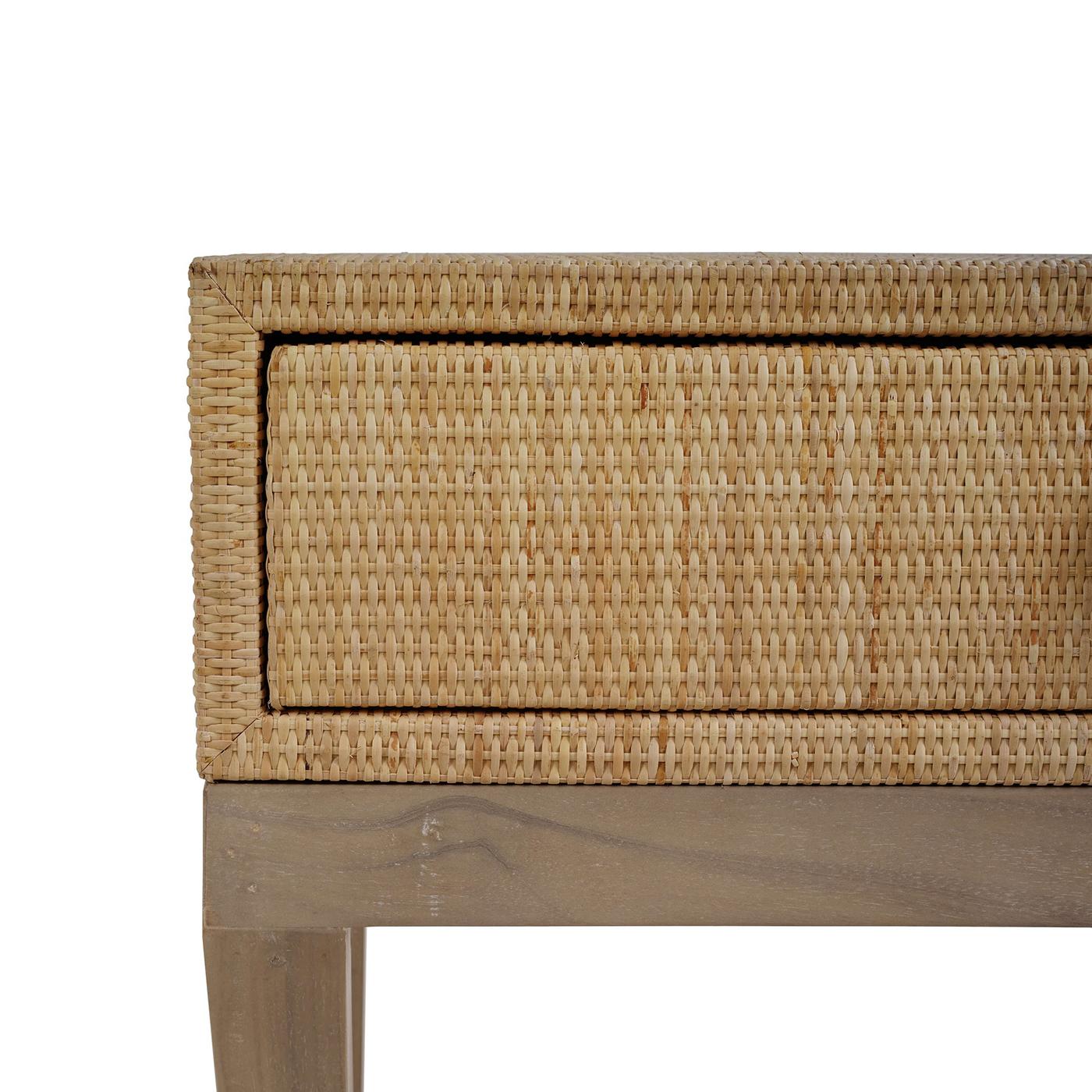Pair of Coastal Rattan Nightstands For Sale 1