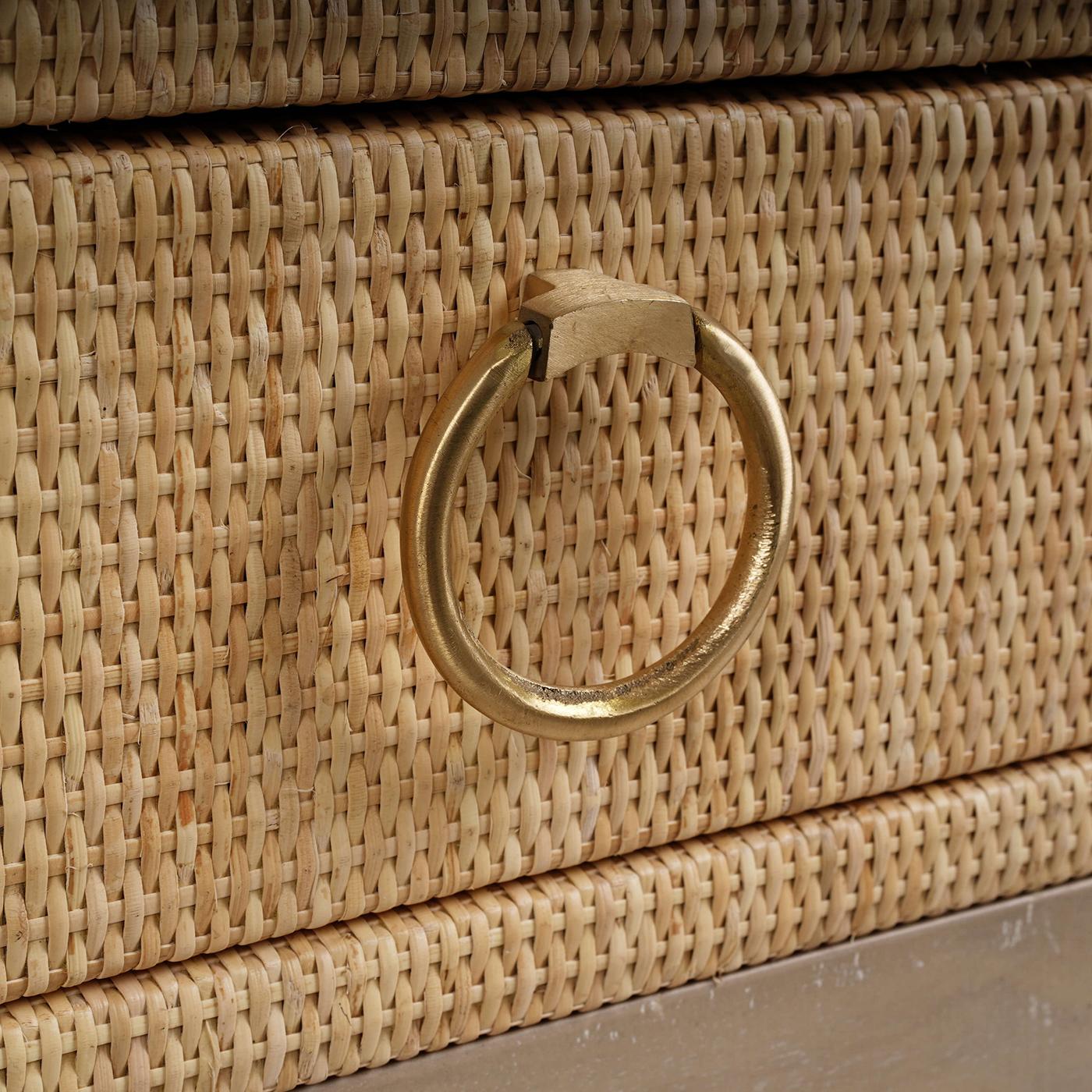 Pair of Coastal Rattan Nightstands For Sale 2