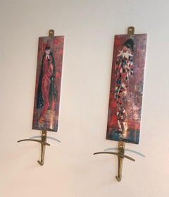 Pair of Coat Hooks Representative Characters from Comedia Del Arte
