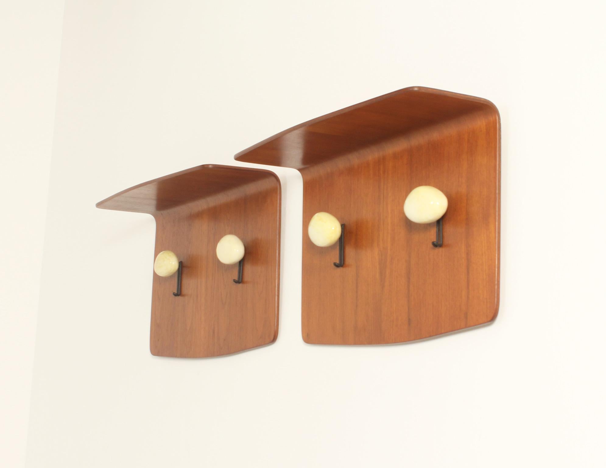 Mid-Century Modern Pair of Coat Racks by Franco Campo and Carlo Graffi for Home, Italy, 1950's  For Sale