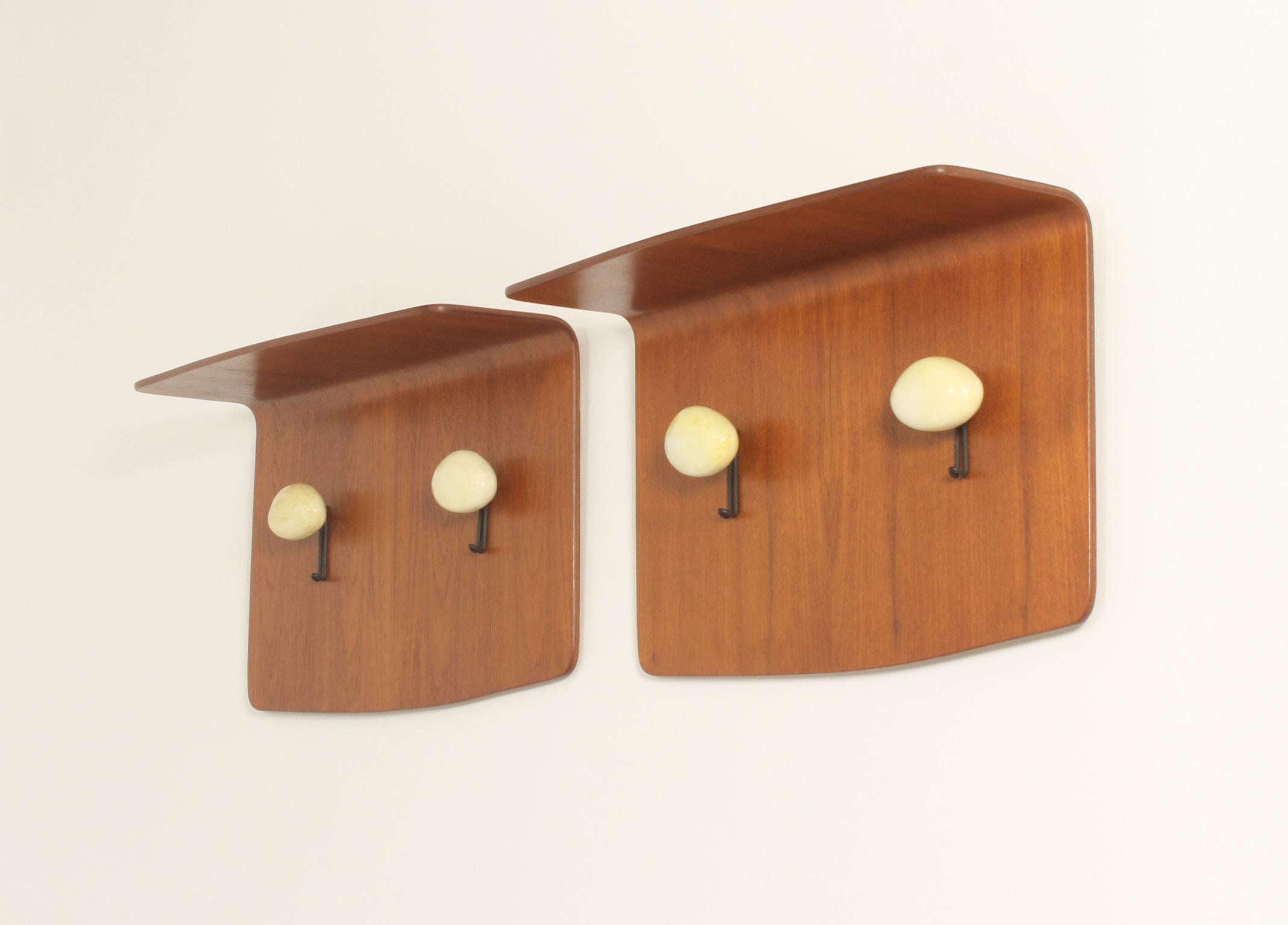 Italian Pair of Coat Racks by Franco Campo and Carlo Graffi for Home, Italy, 1950's  For Sale