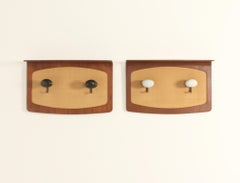 Pair of Coat Racks in Teak and Seagrass by Campo & Graffi for Home, 1950's